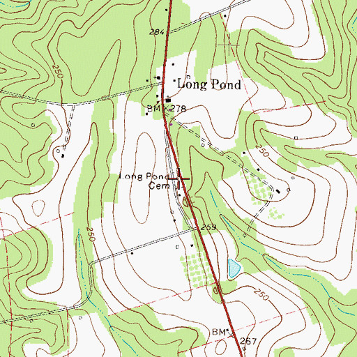 Topographic Map of Long Pond Cemetery, GA