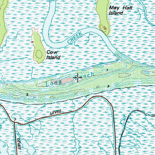 Topographic Map of Long Reach, GA