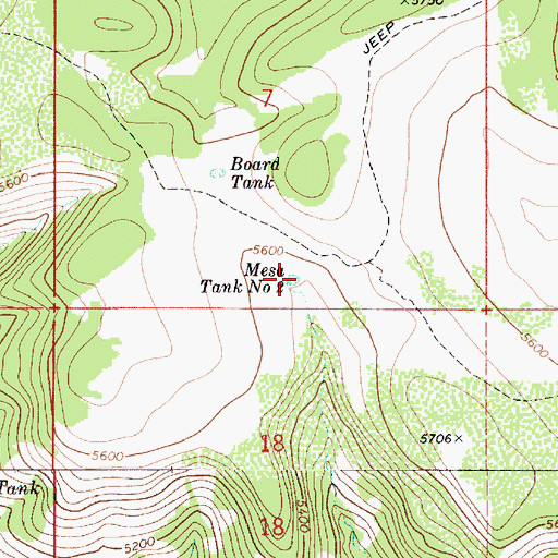 Topographic Map of Mesa Tank Number Two, AZ