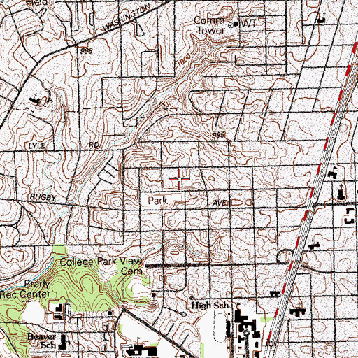 Topographic Map of Longino School, GA