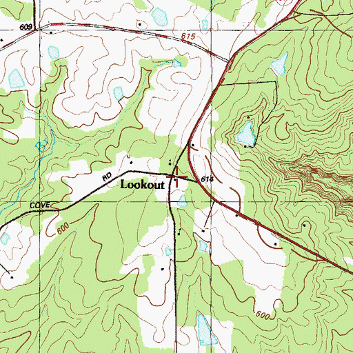 Topographic Map of Lookout, GA