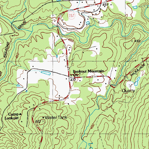 Topographic Map of Lookout Mountain Church, GA