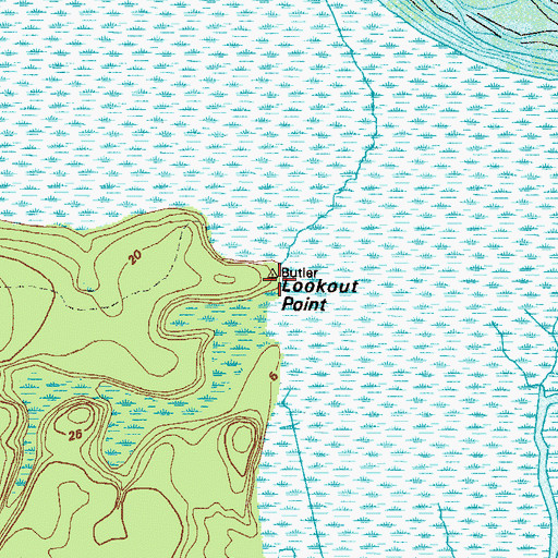 Topographic Map of Lookout Point, GA