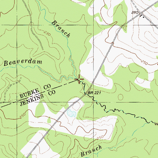 Topographic Map of Looks Branch, GA