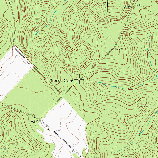 Topographic Map of Lords Cemetery, GA