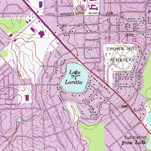 Topographic Map of Lake Loretta, GA
