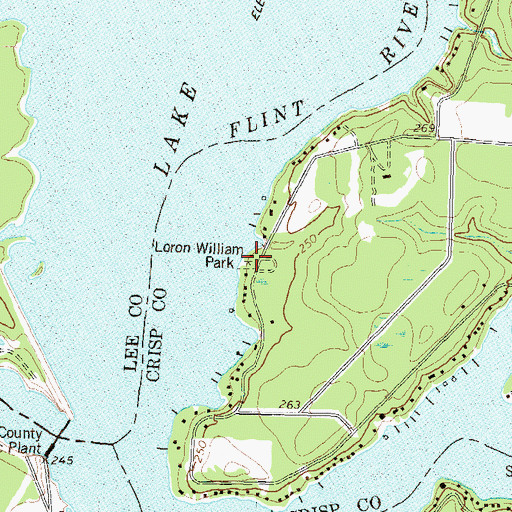 Topographic Map of Loron William Park, GA