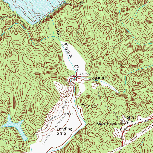 Topographic Map of Lost Town Creek, GA