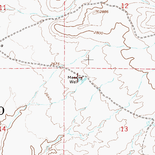 Topographic Map of Mesa Well, AZ