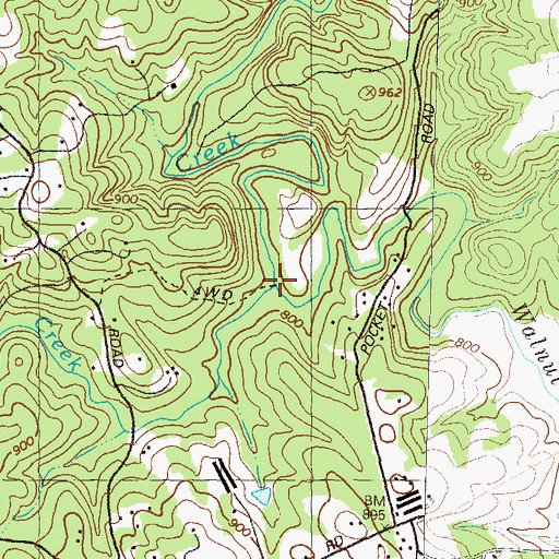 Topographic Map of Lott Creek, GA