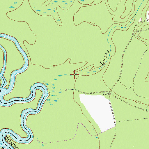 Topographic Map of Lotts Creek, GA