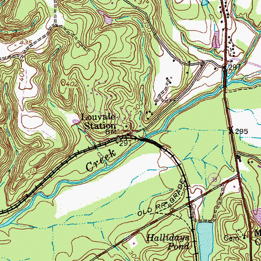 Topographic Map of Louvale Station, GA