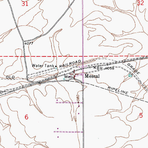 Topographic Map of Mescal, AZ