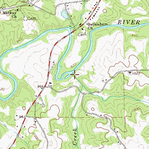 Topographic Map of Lovvorn Creek, GA