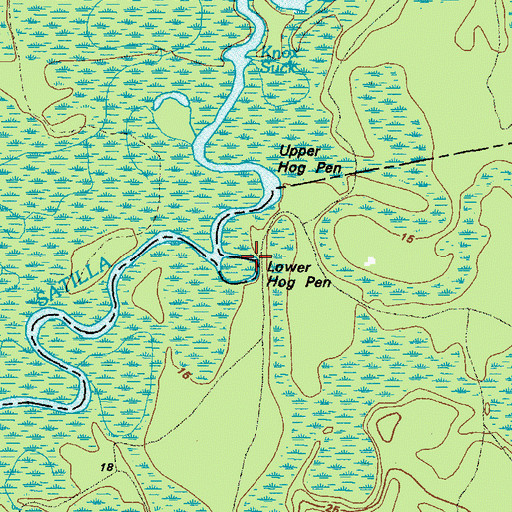 Topographic Map of Lower Hog Pen, GA