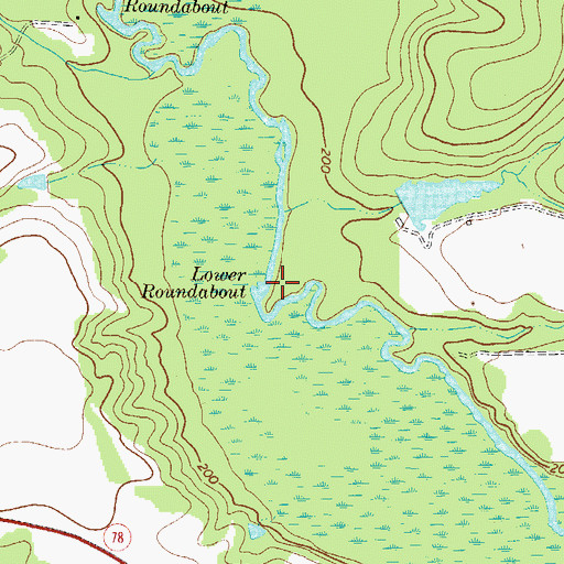 Topographic Map of Lower Roundabout, GA