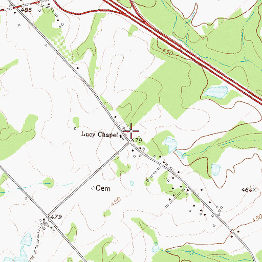 Topographic Map of Lucy Chapel, GA