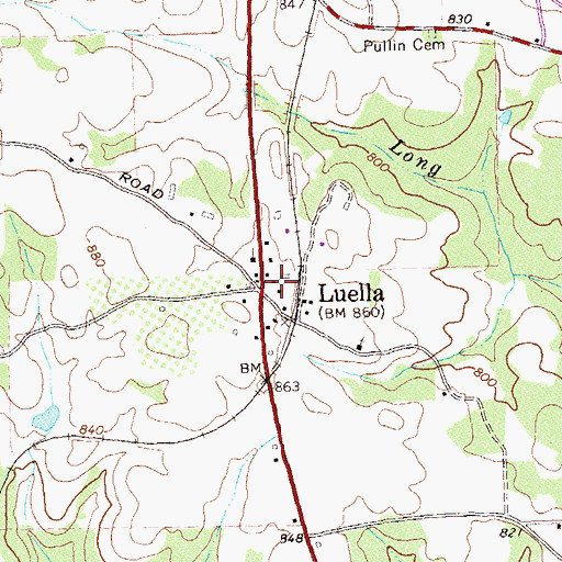 Topographic Map of Luella, GA