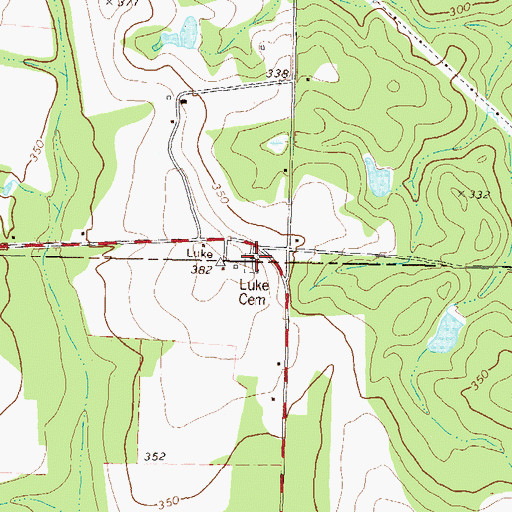 Topographic Map of Luke Cemetery, GA