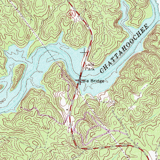 Topographic Map of Lula Bridge, GA
