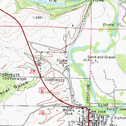 Topographic Map of Mescal Gulch, AZ