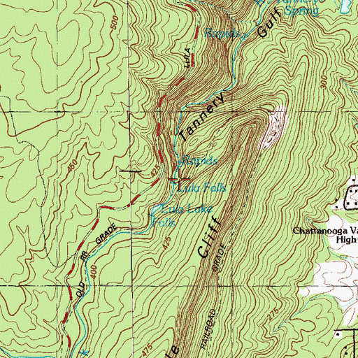 Topographic Map of Lula Falls, GA