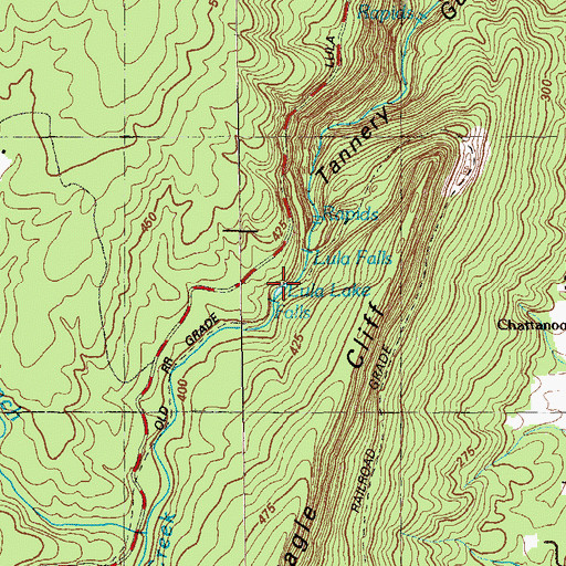 Topographic Map of Lula Lake, GA