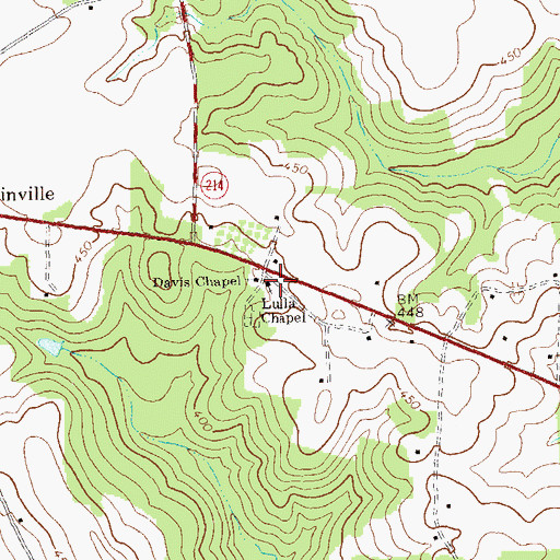 Topographic Map of Lulla Chapel, GA