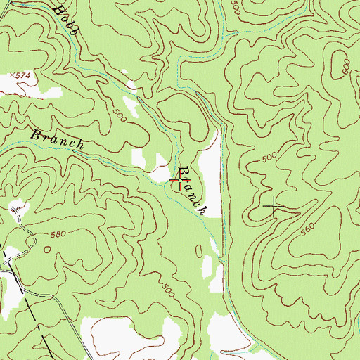 Topographic Map of Lunceford Branch, GA