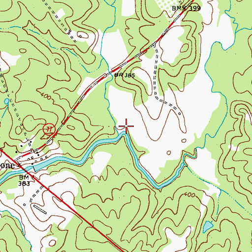 Topographic Map of Lundy Creek, GA