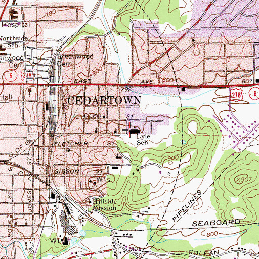 Topographic Map of Lyle School, GA