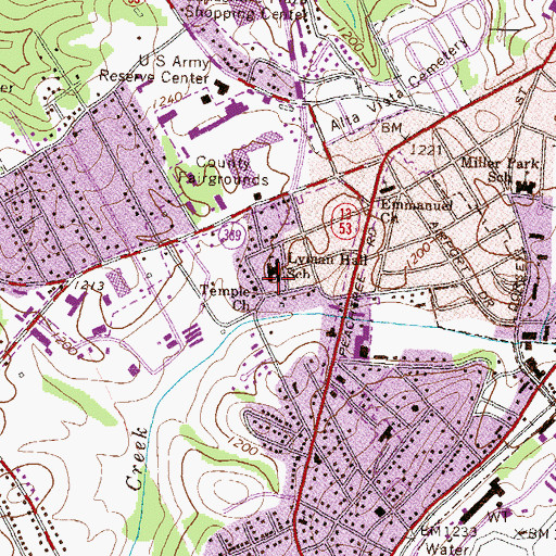 Topographic Map of Lyman Hall School, GA