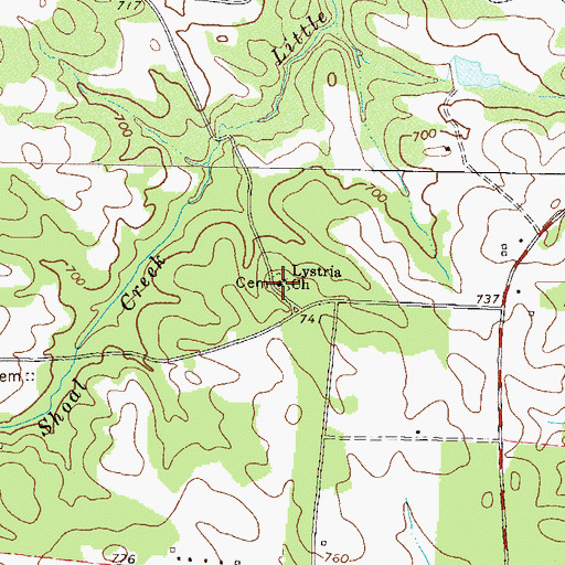 Topographic Map of Lystria Church, GA