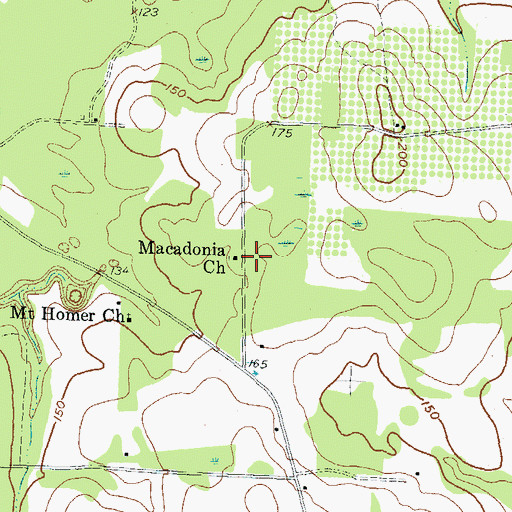 Topographic Map of Macadonia Church, GA