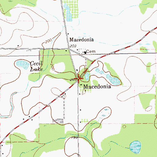 Topographic Map of Macedonia, GA