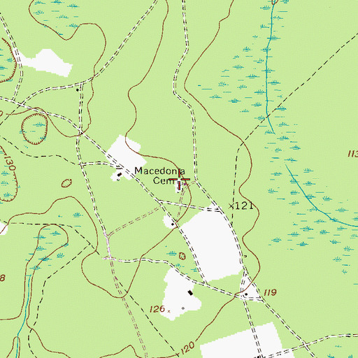 Topographic Map of Macedonia Cemetery, GA