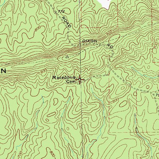 Topographic Map of Macedonia Cemetery, GA