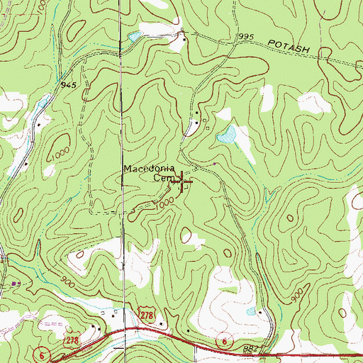 Topographic Map of Macedonia Cemetery, GA