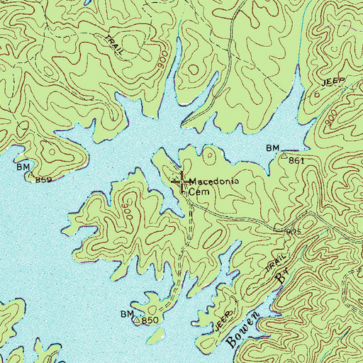 Topographic Map of Old Macedonia Cemetery, GA