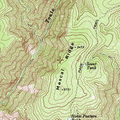 Topographic Map of Mescal Ridge, AZ