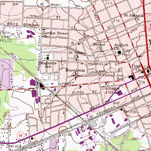 Topographic Map of Macedonia Church, GA