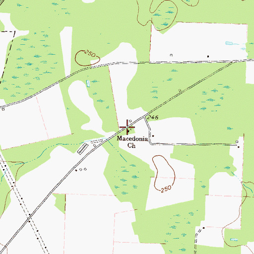 Topographic Map of Macedonia Church, GA