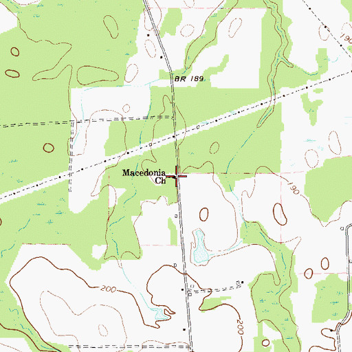 Topographic Map of Macedonia Church, GA
