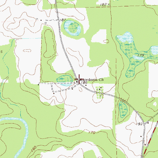 Topographic Map of Macedonia Church, GA