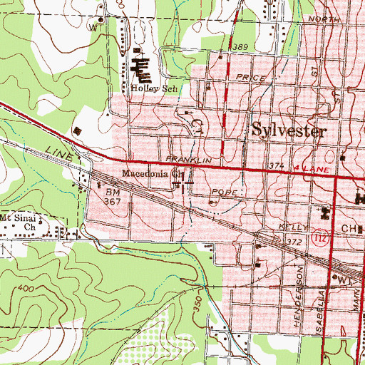 Topographic Map of Macedonia Church, GA