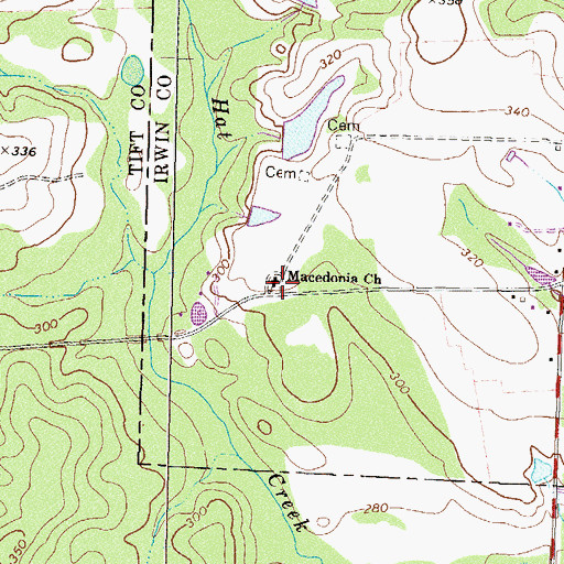 Topographic Map of Macedonia Church, GA
