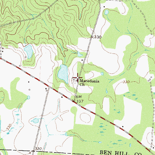 Topographic Map of Macedonia Church, GA