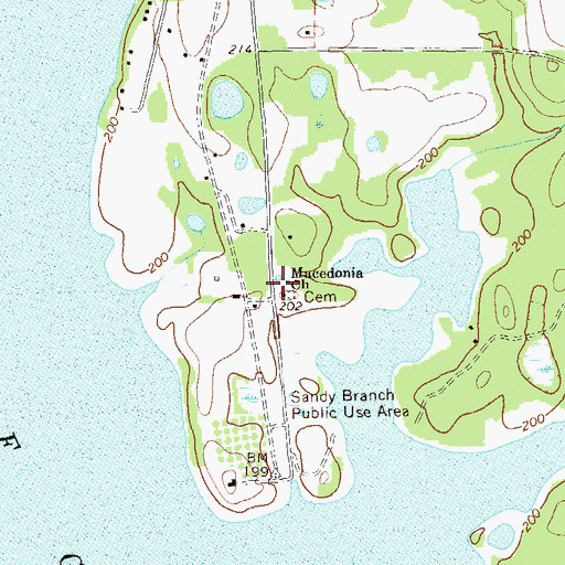 Topographic Map of Macedonia Church, GA