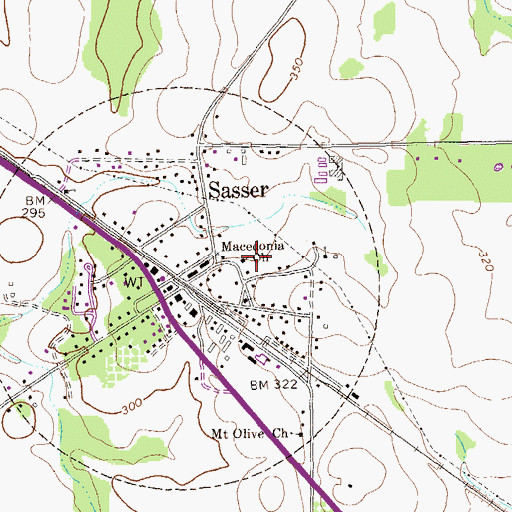 Topographic Map of Macedonia Church, GA