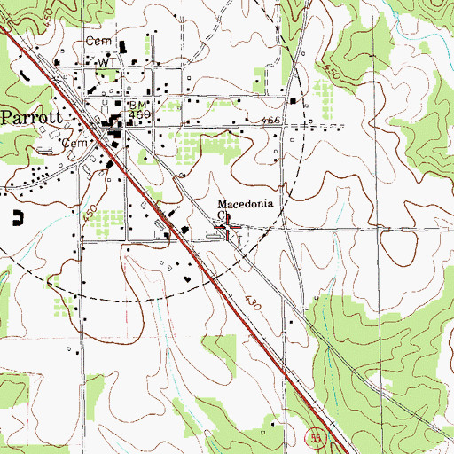 Topographic Map of Macedonia Church, GA